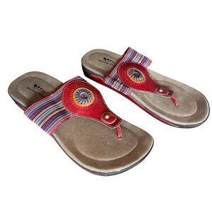 Spring Step Yasmin Leather Boho Thong Sandals 38